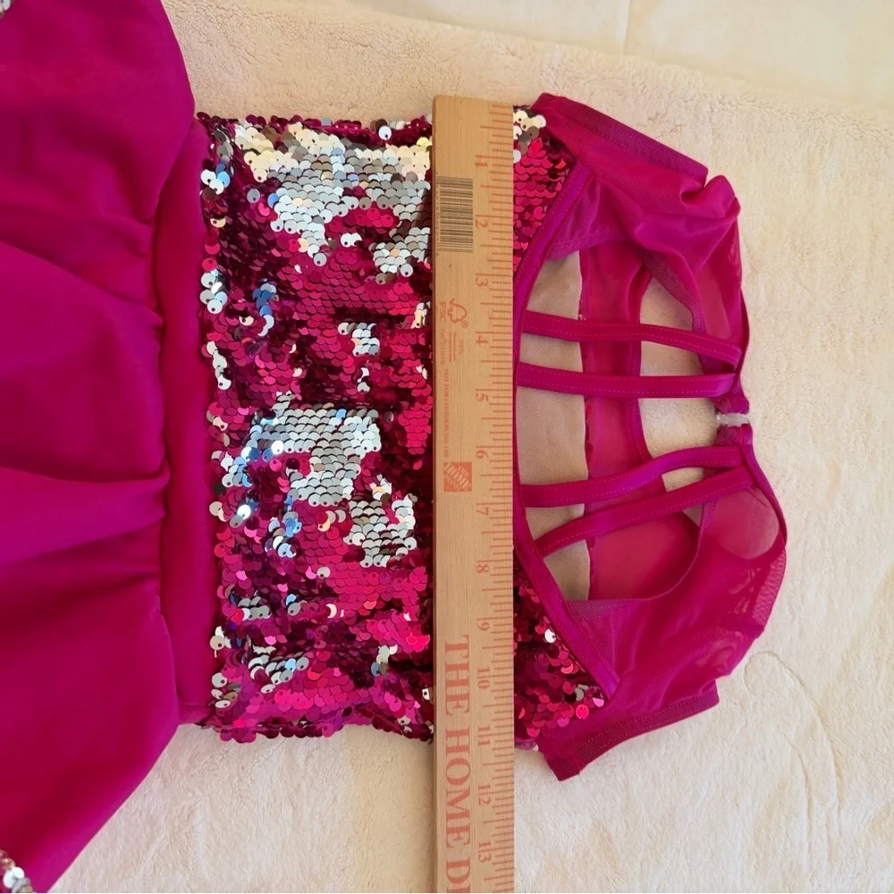 Girls Fuchsia Sequin Weissman Dance Costume